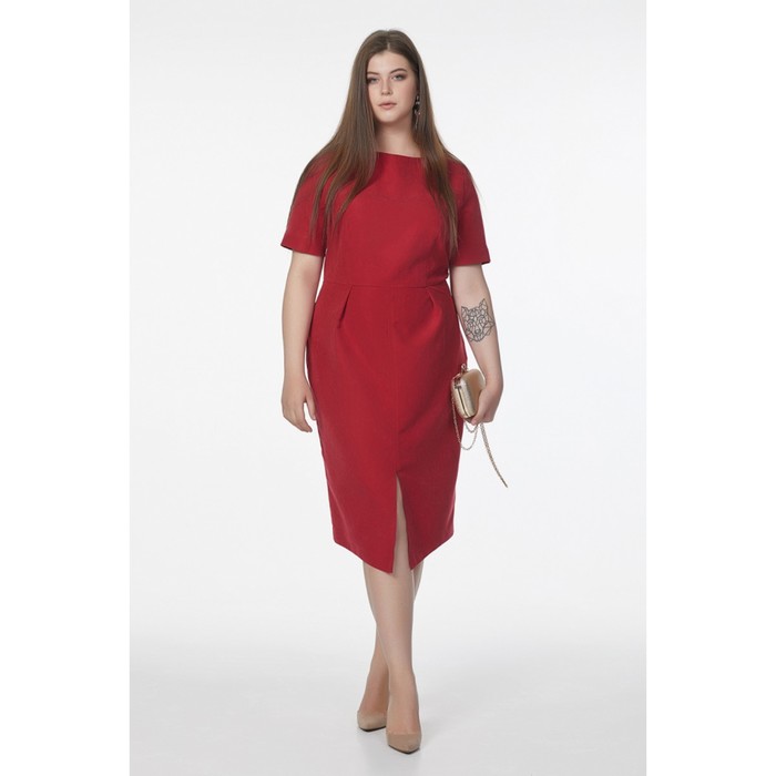 Платье женское, размер 54, цвет пыльно-красный 2-120-03