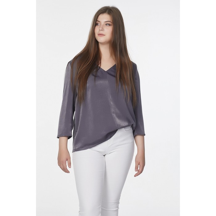 Блуза женская, размер 52, цвет серый 2-218-11