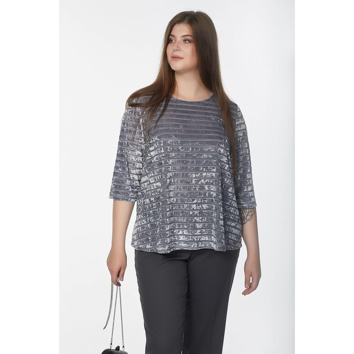 Блуза женская, размер 52, цвет серый 2-520-11