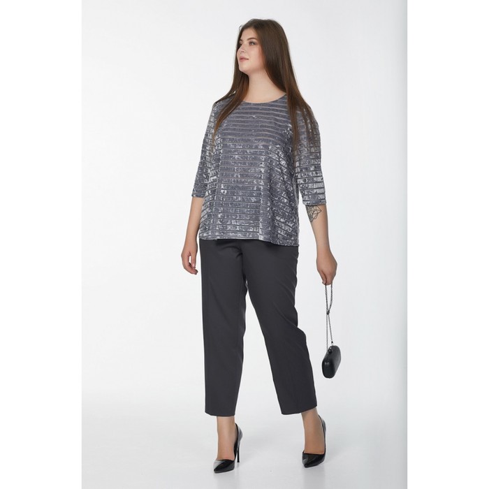 Блуза женская, размер 54, цвет серый 2-520-11