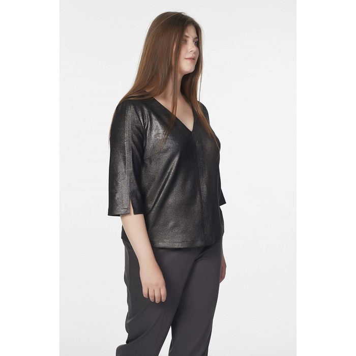 Блуза женская, размер 58, цвет серебристо-чёрный 2-521-01
