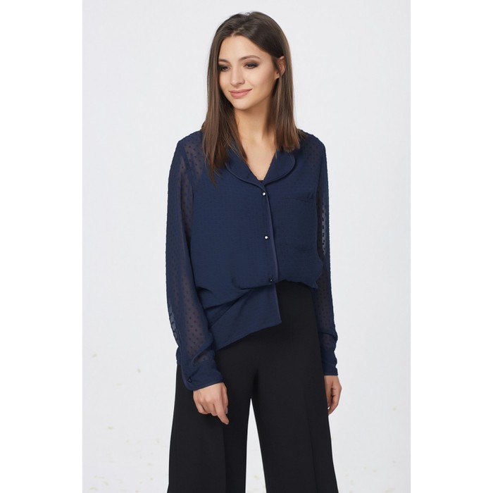 Блуза женская, размер 44, цвет тёмно-синий 237.1-08