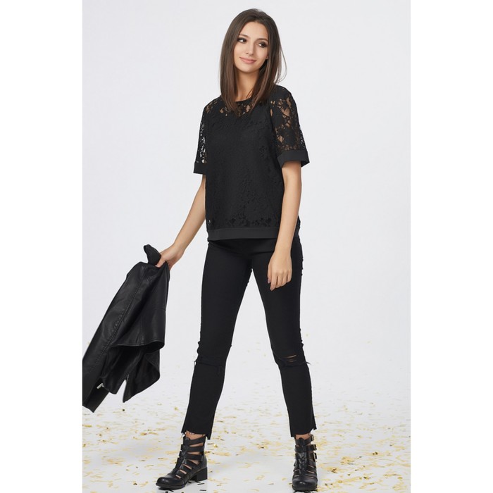 Блуза женская, размер 48, цвет чёрный 239-01