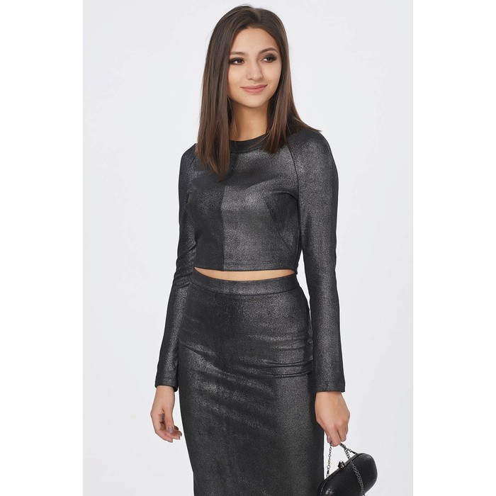 Блуза женская, размер 48, цвет серебристо-чёрный 539-01