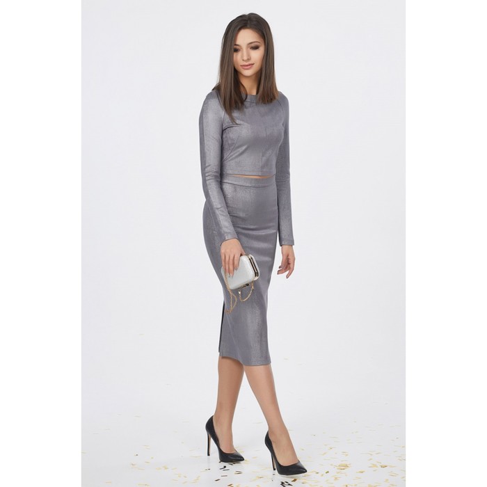 Блуза женская, размер 46, цвет серебристо-серый 539-11