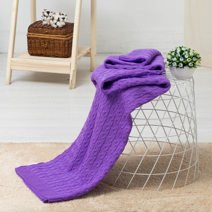 Плед цвет фиалка, 7С1692-Д42, 180х140 см, 295 г/м2, 100% пан (акрил)