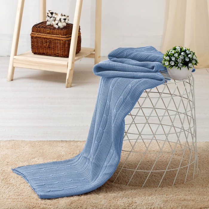 Плед цвет темная пролеска, 7С1692-Д42, 180х140 см, 295 г/м2, 100% пан (акрил)