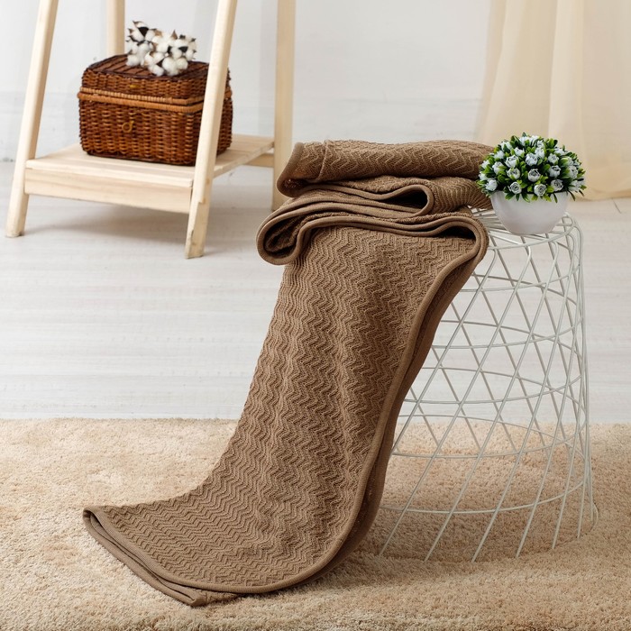 Плед цвет льняной,7С1693-Д43,180х140 см, 210 г/м2, 100% пан (акрил)