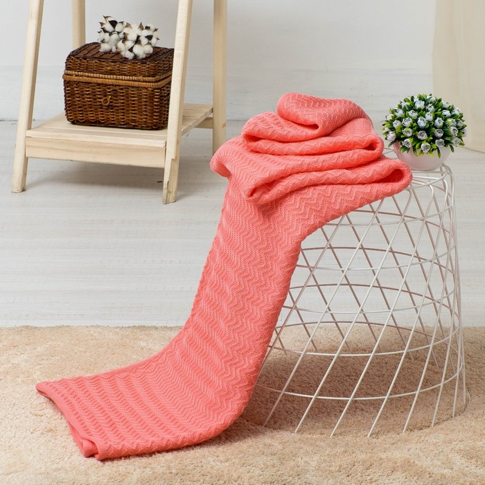 Плед цвет св.азалия,7С1693-Д43,180х140 см, 210 г/м2, 100% пан (акрил)