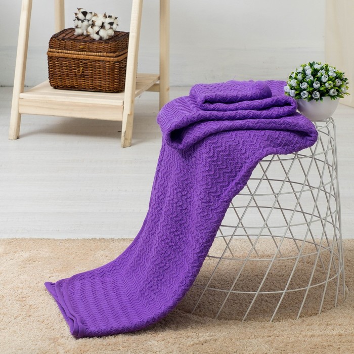 Плед цвет фиалка,7С1693-Д43,180х140 см, 210 г/м2, 100% пан (акрил)