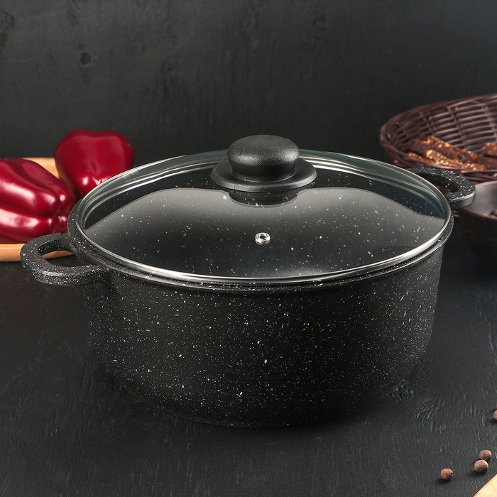 Кастрюля 5 л "Орион", антиприграное покрытие, стеклянная крышка