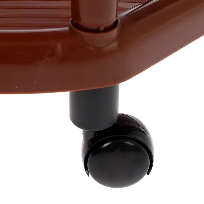 Этажерка овальная 3-х секционная на колесах, цвет МИКС