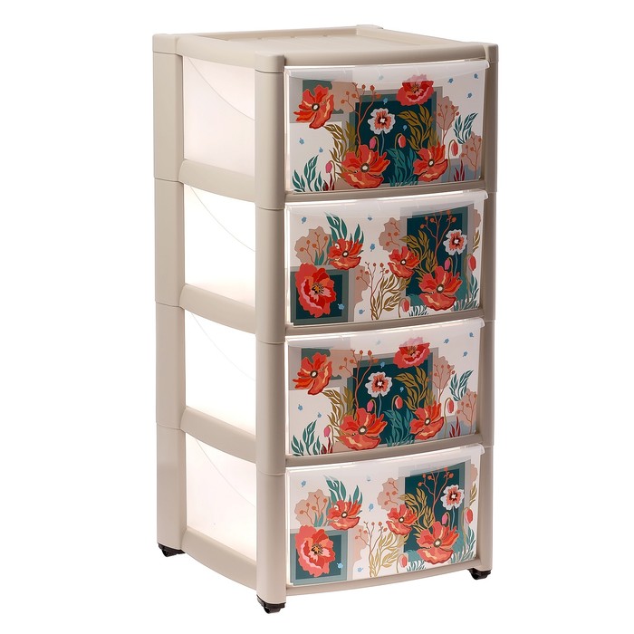 Комод 4 секции на колесах "Маки"