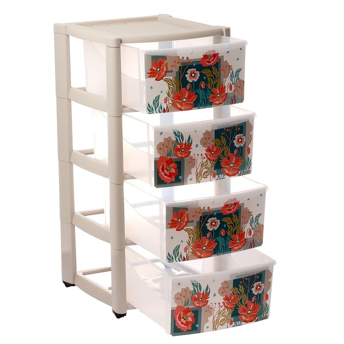 Комод 4 секции на колесах "Маки"