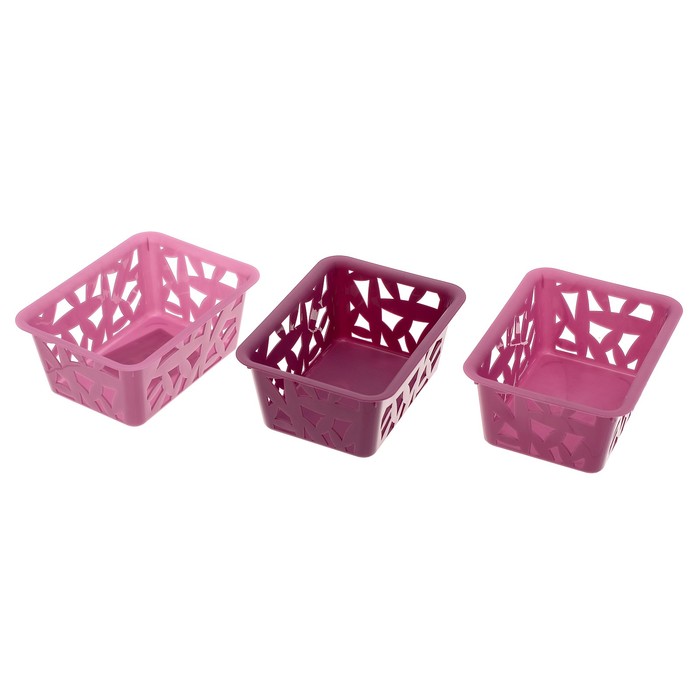 Набор корзин универсальных 3 шт 14,5х10,7х8,2 см, цвет МИКС
