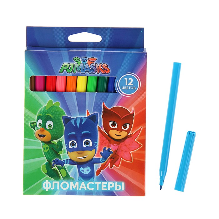 Фломастеры 12 цветов Герои в масках