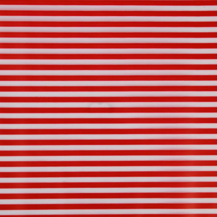 Пленка для цветов и подарков матовая "Полоски" красный 0.6 х 8.2 м, 35 мкм