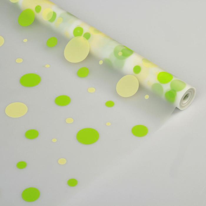Пленка для цветов и подарков матовая "Конфетти" салатово-кремовый 0.6 х 8.2 м, 35 мкм