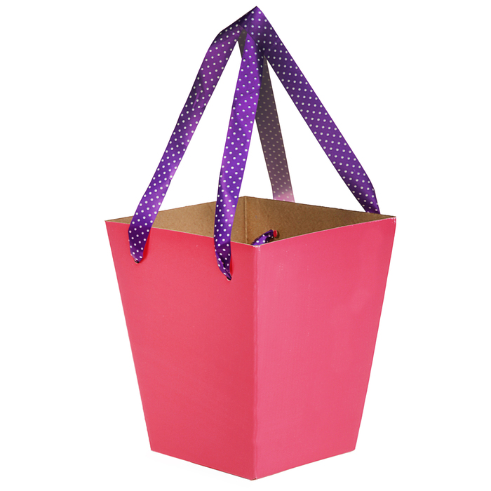 Переноска для цветов, розовый нежный, 17 х 20 х 12 см