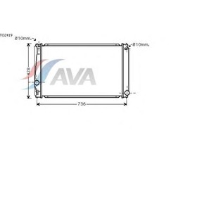 

Радиатор системы охлаждения AVA QUALITY COOLING TO2419
