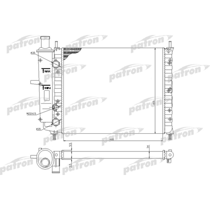 Радиатор охлаждения двигателя Patron PRS3057