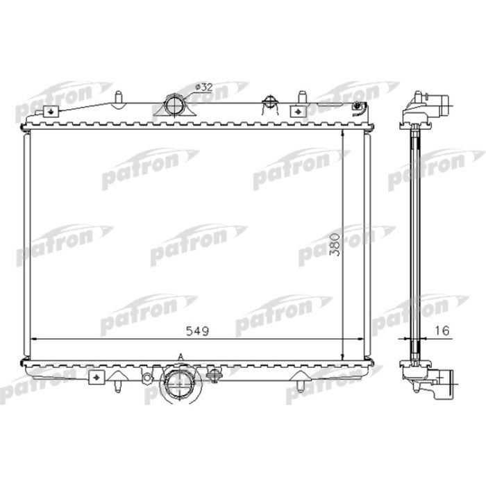Радиатор охлаждения двигателя Patron PRS3412