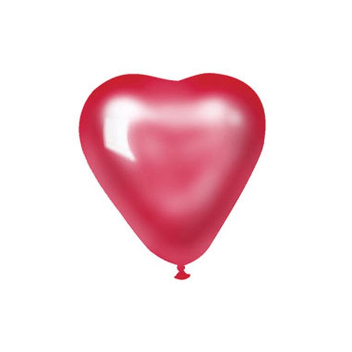 Шар латексный Сердце 10" Металл Красное 50 шт. G