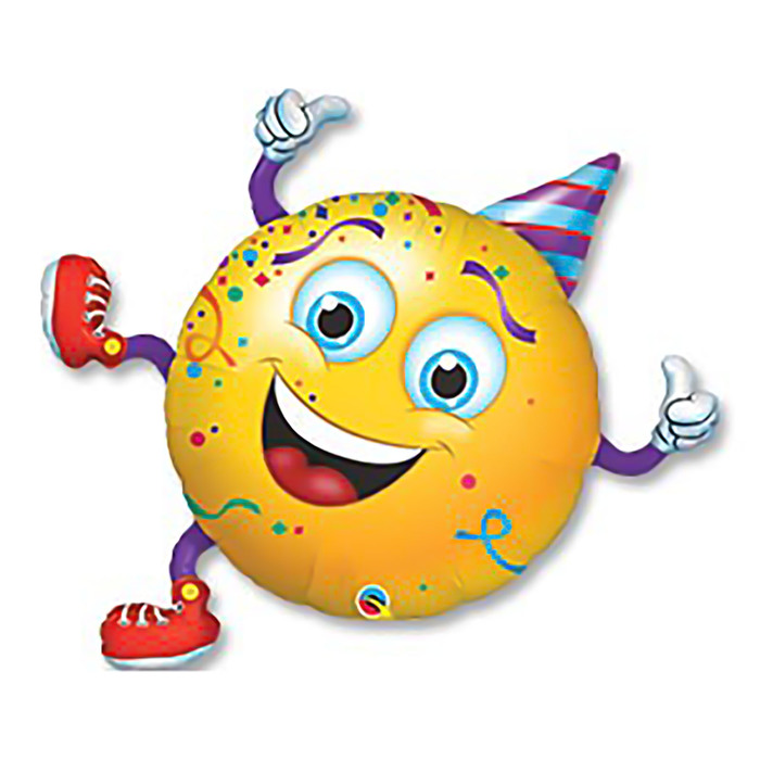 Шар фольгированный 36" "Улыбка шагающая в колпаке" Q