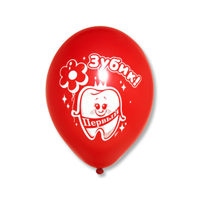 Шар латексный 12" "Первый зубик" девочка МИКС 50 шт. BB
