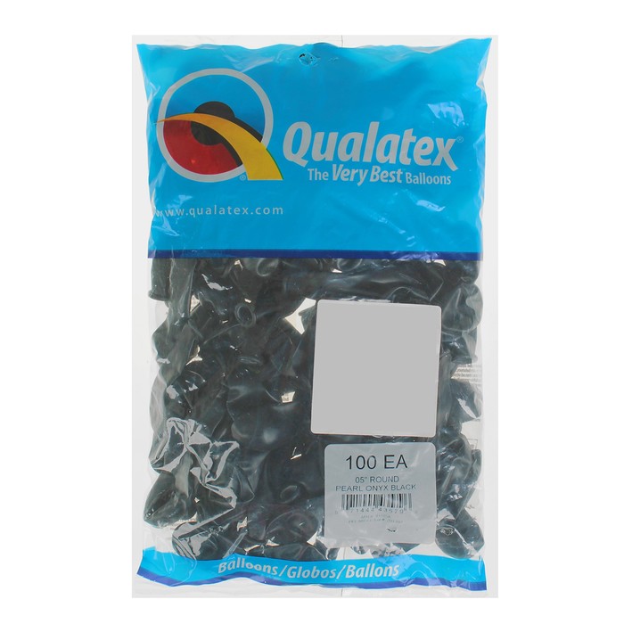 Шар латексный 5", перламутр, черный 100 шт. Q