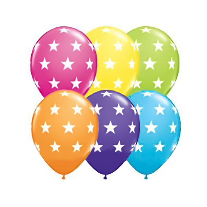 Шар латексный 11" "Звезды большие" 25 шт., МИКС Q