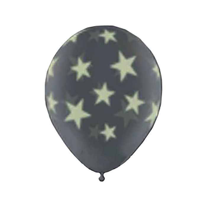 Шар латексный 11" "Звезды светящиеся" прозрачный, 25 шт., Q