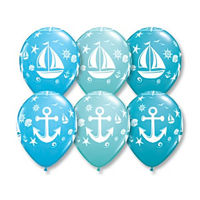 Шар латексный 11" "Якорь парусник", 25 шт., МИКС Q