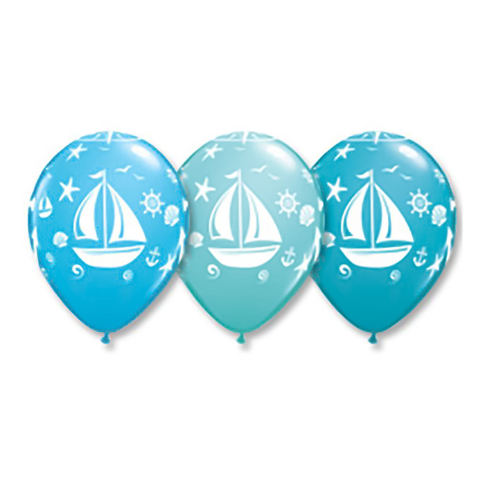 Шар латексный 11" "Якорь парусник", 25 шт., МИКС Q