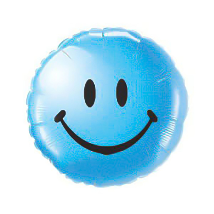 Шар фольгированный 18" "Улыбка" лазурный Q