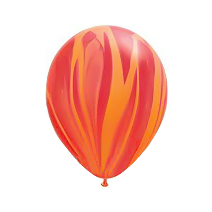 Шар латексный 11" "Супер Агат", красный/оранжевый 25 шт Q