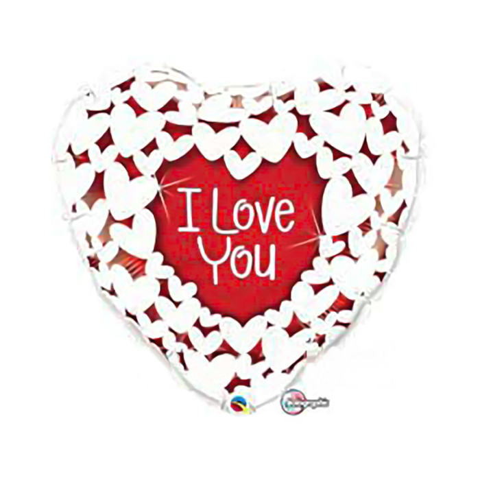 Шар фольгированный сердце 18" "Я тебя люблю" голографическое Q