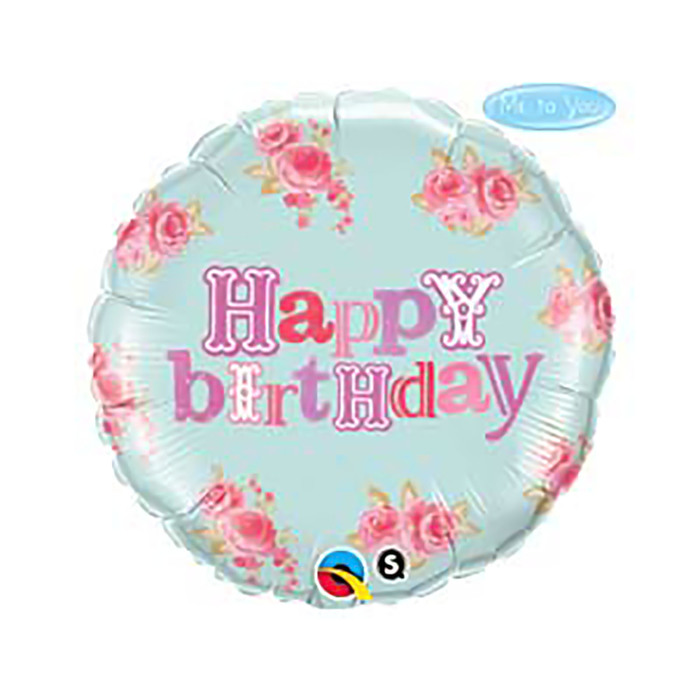 Шар фольгированный 18" "Me To You С днем рождения " розы розовые Q