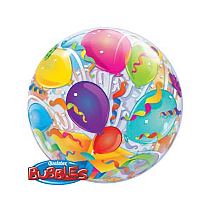 Шар полимерный 22" "BUBBLE С днем рождения" сюрприз, прозрачный Q