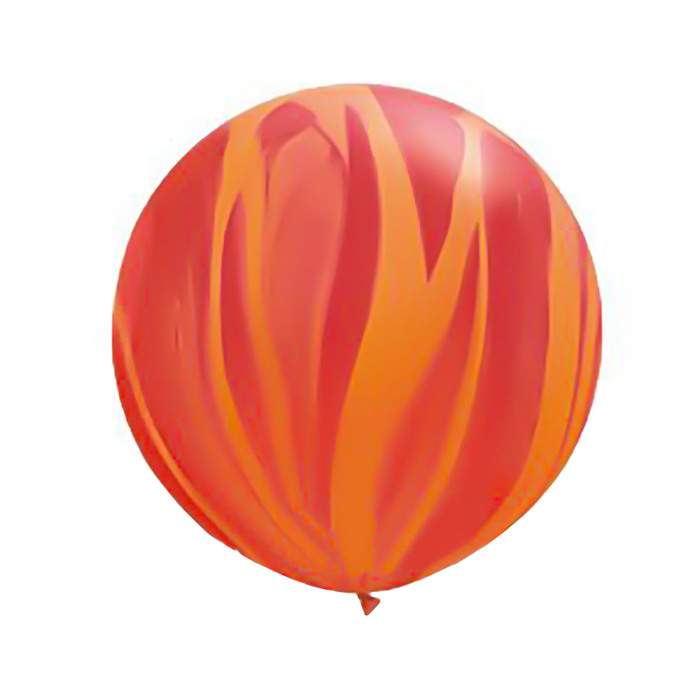 Шар латексный 30" "Супер Агат", красный/оранжевый Q
