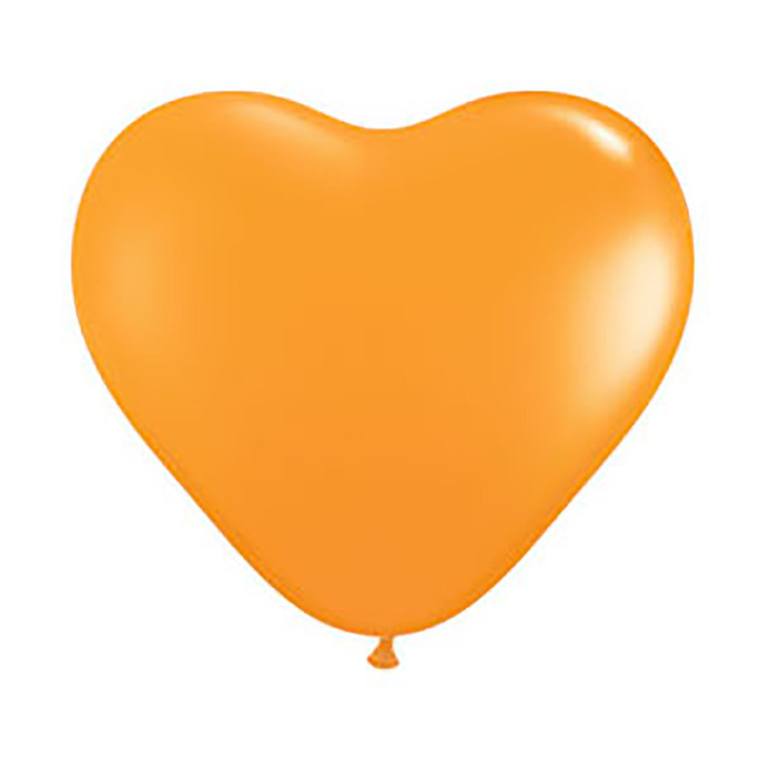Шар латексный Сердце 6" пастель оранжевое 100 шт. Q