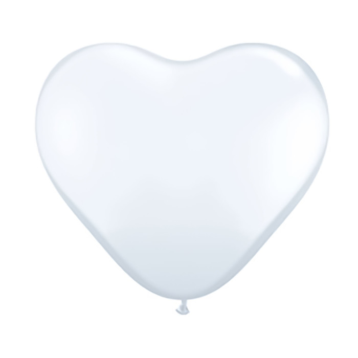 Шар латексный Сердце 6" пастель белое 100 шт. Q