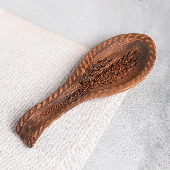 Подставка под ложку "Колос", красная глина