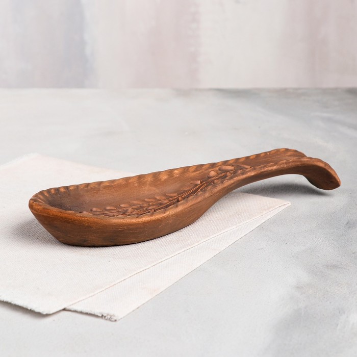 Подставка под ложку "Колос", красная глина