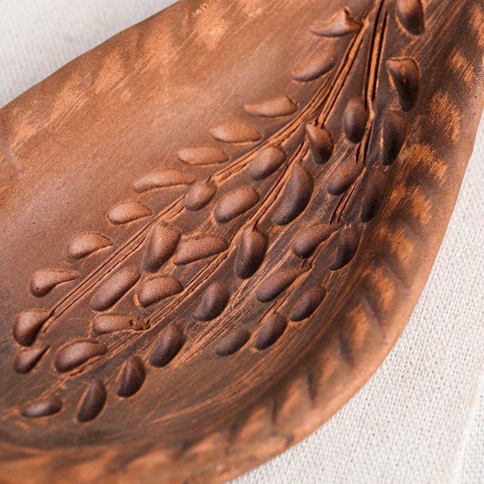 Подставка под ложку "Колос", красная глина