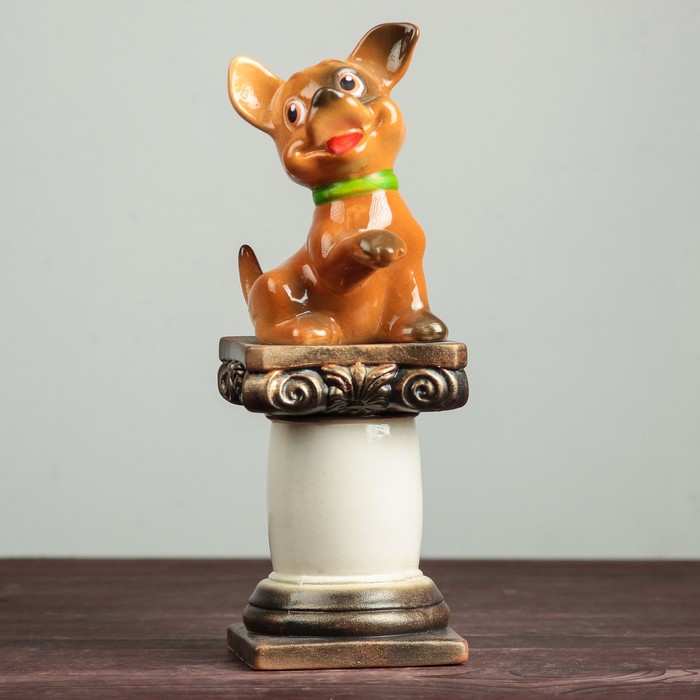 Статуэтка "Собака на колоне" 30 см, микс