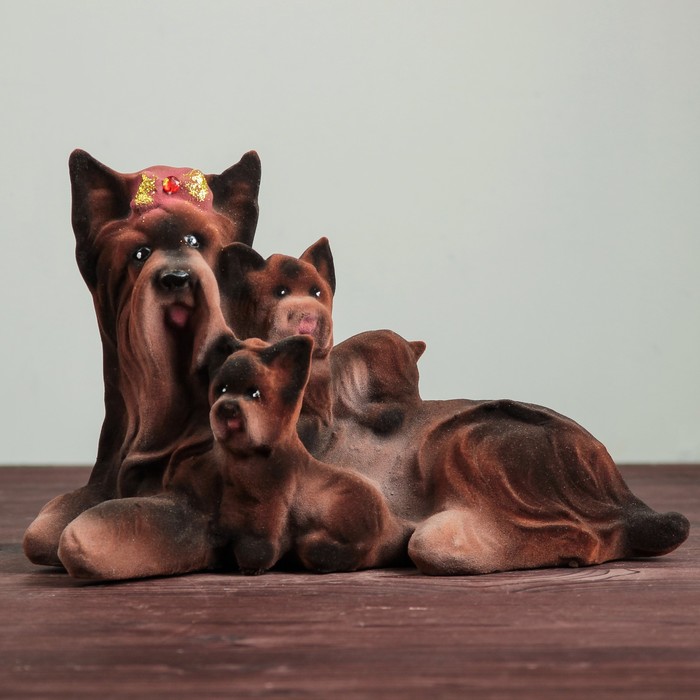 Копилка "Собака Йорк мама (12) (шт) Флок