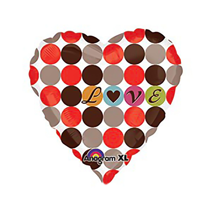 Шар фольгированный сердце 18" "Я тебя люблю" любовный узор A