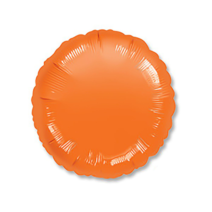Шар фольгированный 18", круг, металл, цвет оранжевый