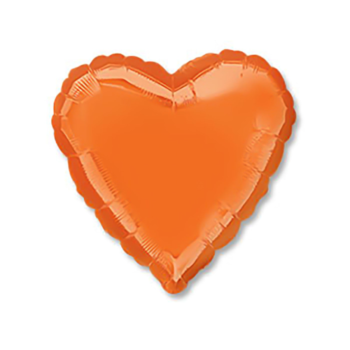 Шар фольгированный "Сердце" 18", металл, Orange АГ